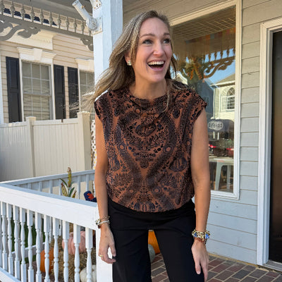 Brown top velvet design