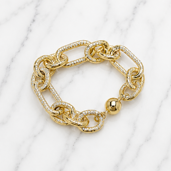 Magnetic Link Bracelet-HAMMERED LARGE LINK