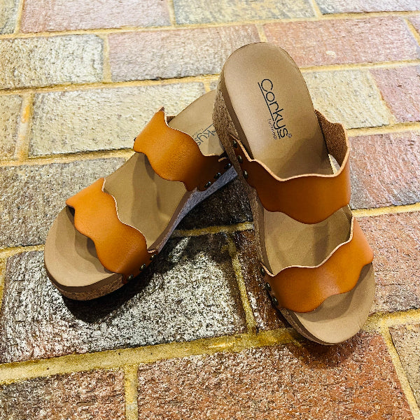 Obviously Wedge Sandal-Cognac