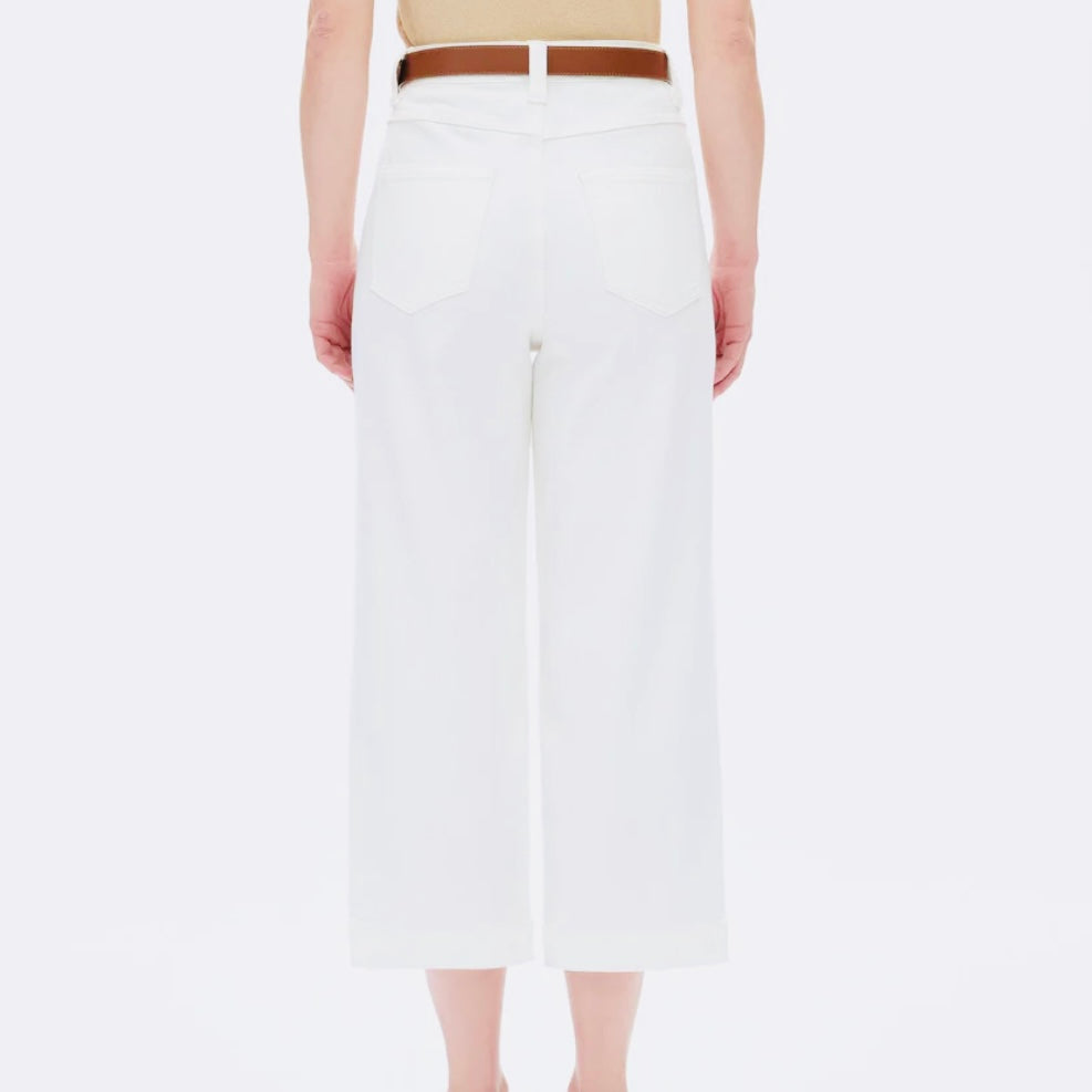 Hi Rise Relax Straight Jeans-WHITE