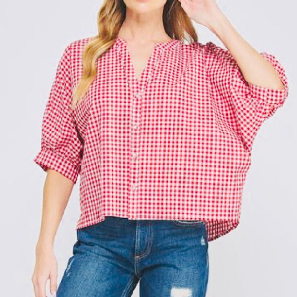Summer Picnic Gingham Top
