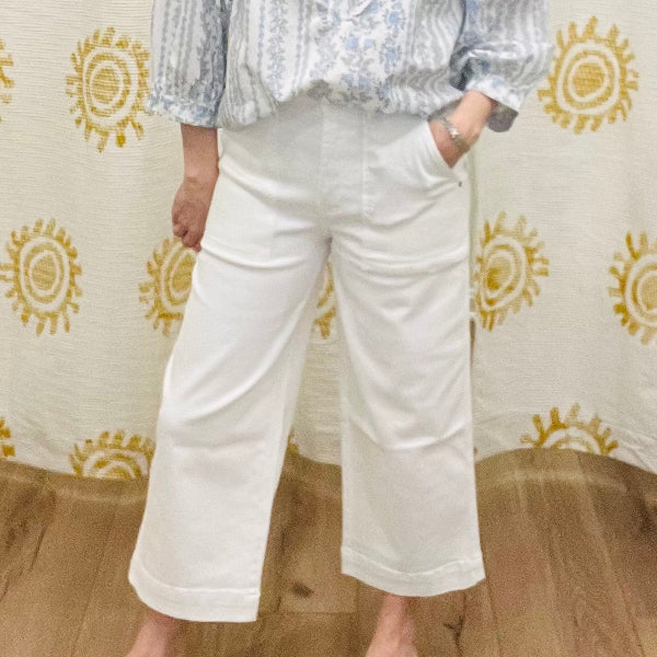 Hi Rise Relax Straight Jeans-WHITE