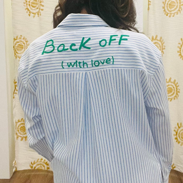 Back Off..With Love Button Down