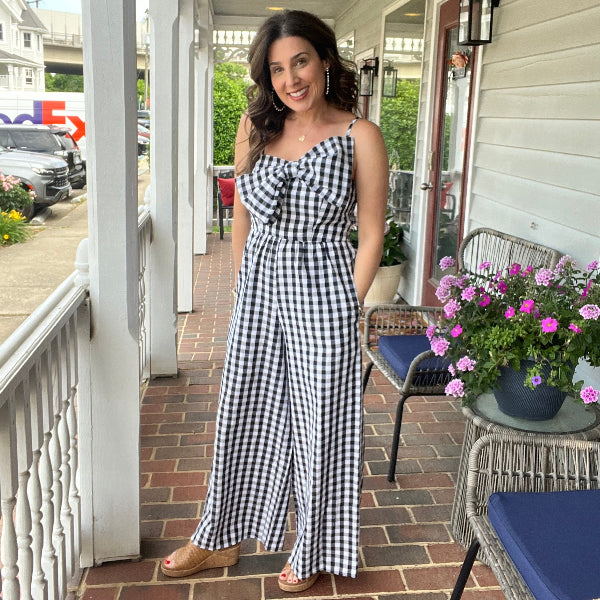 Gingham Bow Jumpsuit