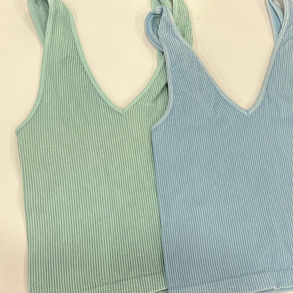 NB Vintage V Neck Crop Top