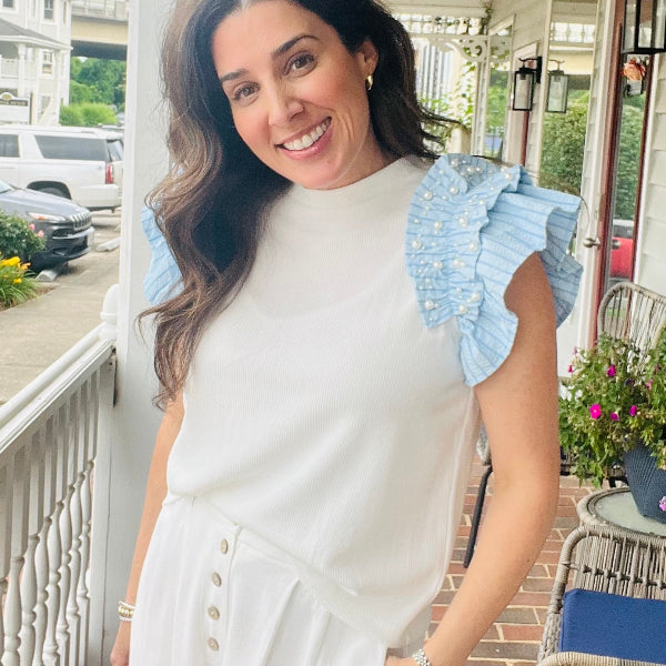 Pearly Flutter Top