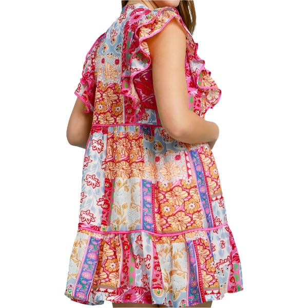 Pink Patch Mini Dress