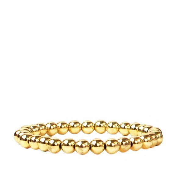 6mm Beaded Ball Bracelet - GOLD