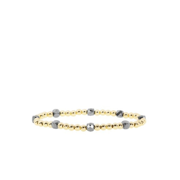 Beaded Ball Bracelet with Colored Square Beads