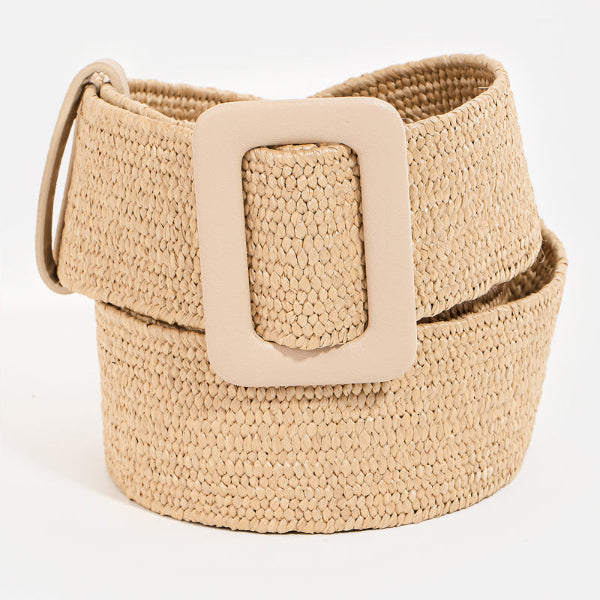Straw Elastic Belt Square Buckle