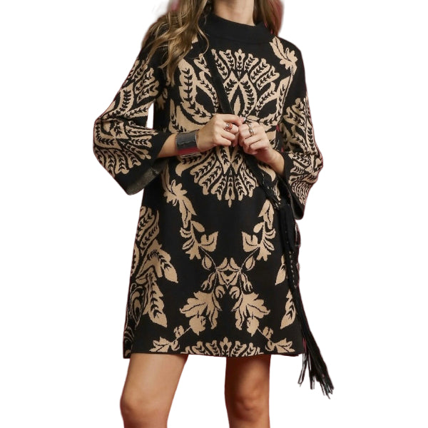 Majestic Bloom Sweater Dress