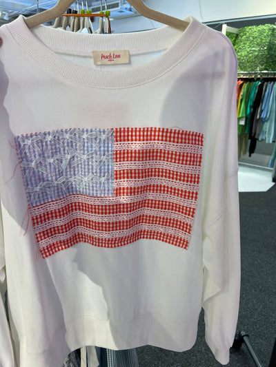 America Sweatshirt Lace & Bow Detail