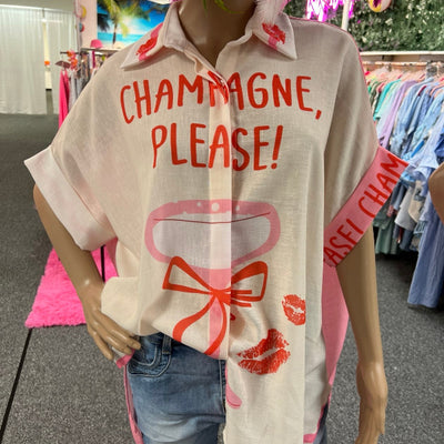 Champagne Please Button Down