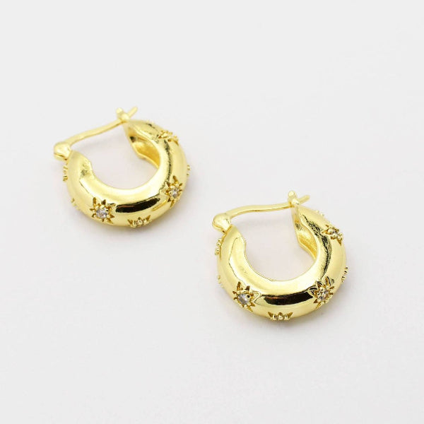 Chunky Starburst Hoop Gold