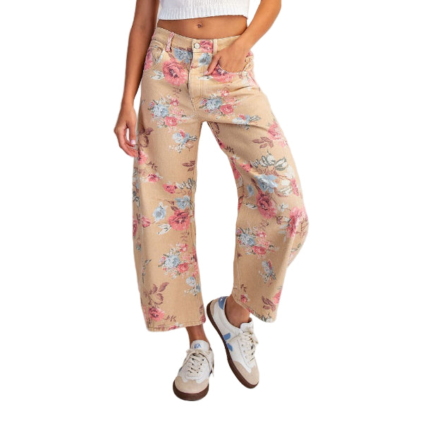 Dusty Rose Barrel Jean