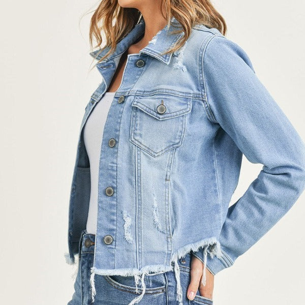 Risen Distressed Denim Jacket