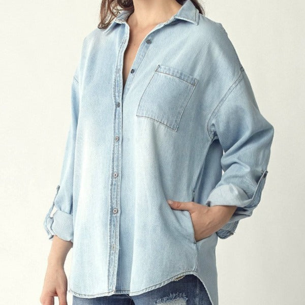 Risen Oversized Denim Shirt