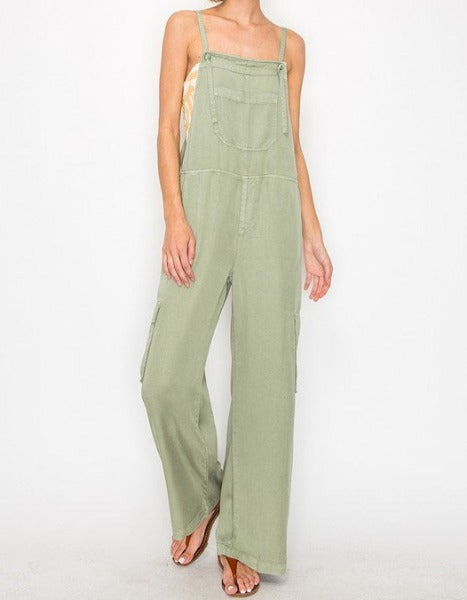 Risen Wide Tencel Overalls
