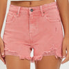 Peach MR Fray Hem Shorts