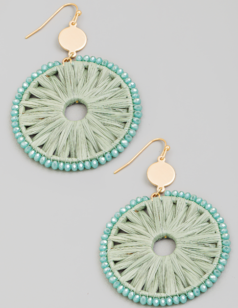 Round Raffia Earrings