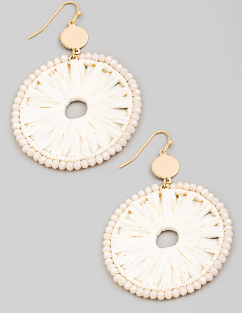 Round Raffia Earrings