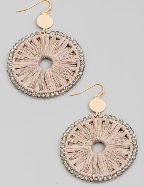 Round Raffia Earrings