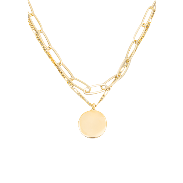 Layered Golden Disk Necklace