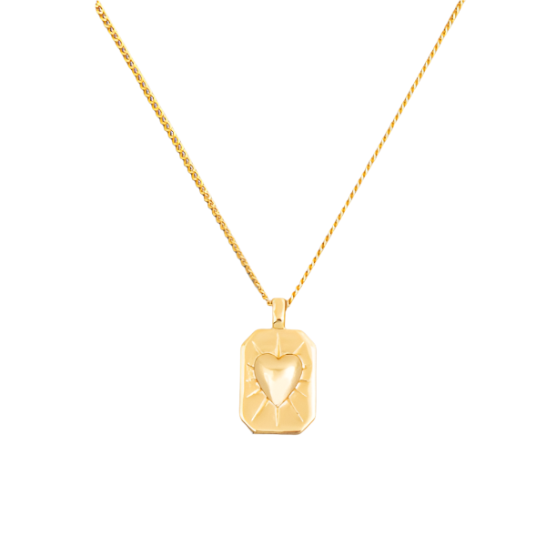 Heart Rectangle Pendant Necklace