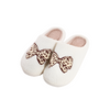 Fuzzy Leopard Bow Slippers