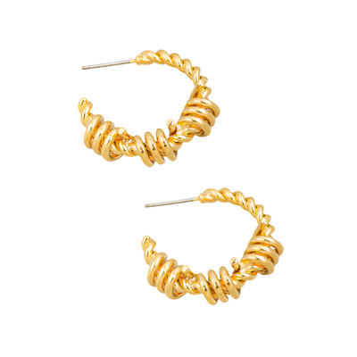 Circle Coil Twist Hoop Earrings