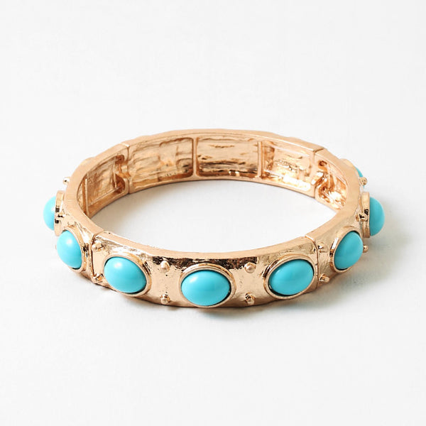 Chunky Stretch Turquoise Bracelet