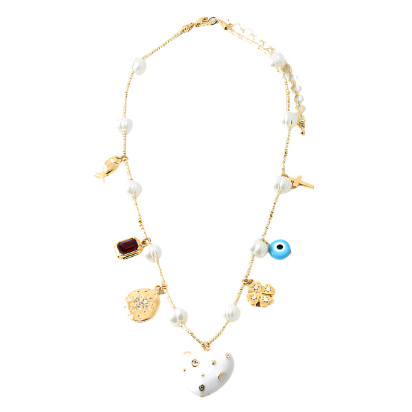 Love & Luck Beaded Charm Necklace