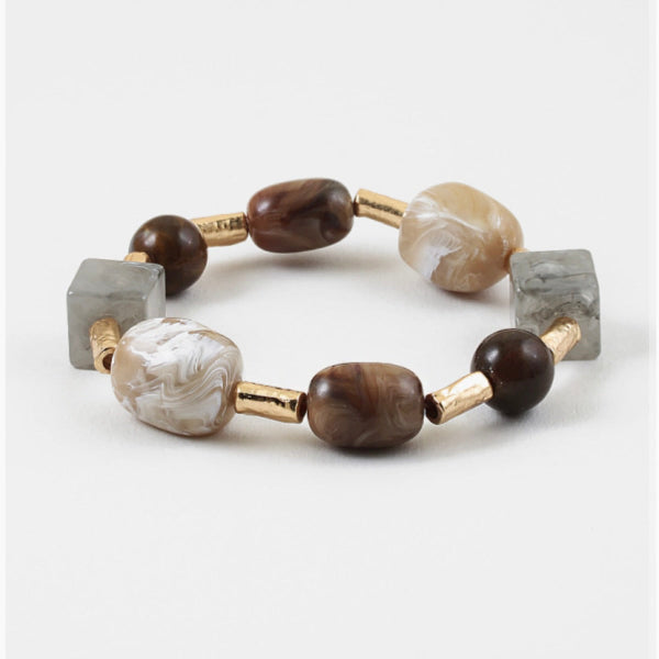 Java Chunky Stone Stretch Bracelet