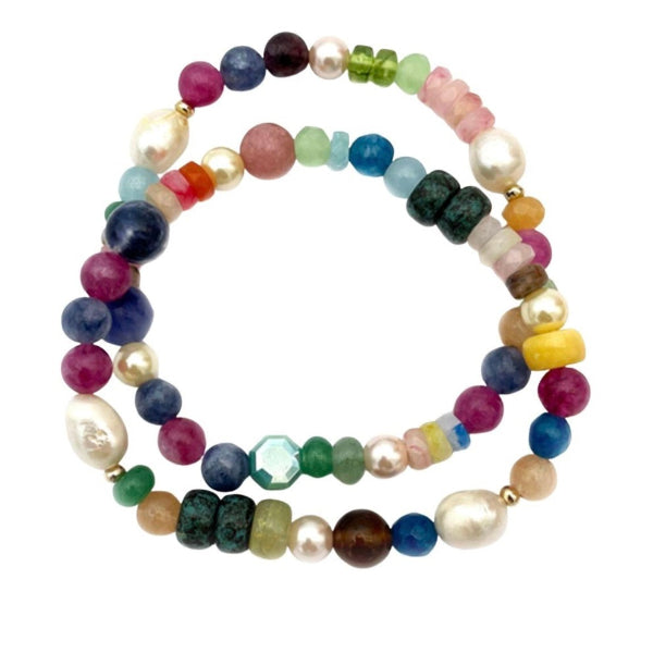 Night Fall Beaded Bracelet Duo