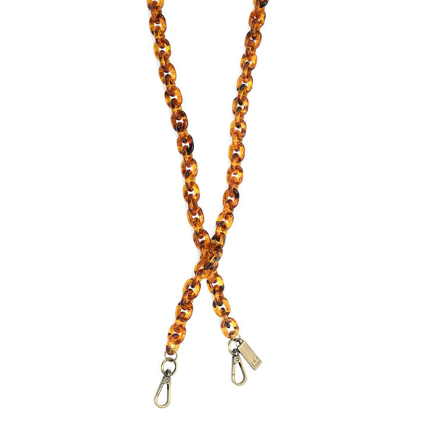 Lucite Cable Chain Strap 42"-TORTOISE
