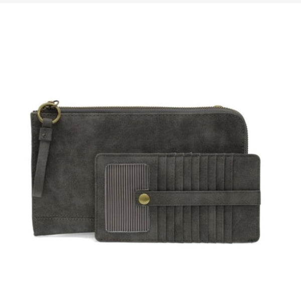 Karina Faux Suede Convertible Wristlet/Wallet