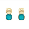 Upper Crust Post Earrings-LARGE/TEAL