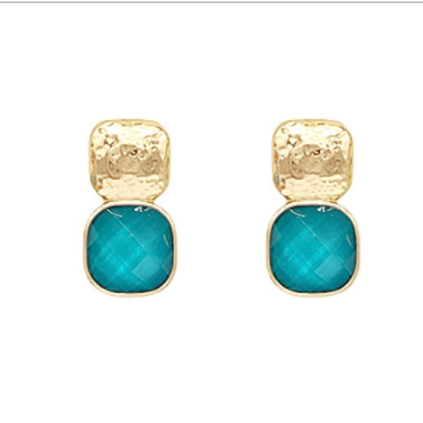 Upper Crust Post Earrings-LARGE/TEAL