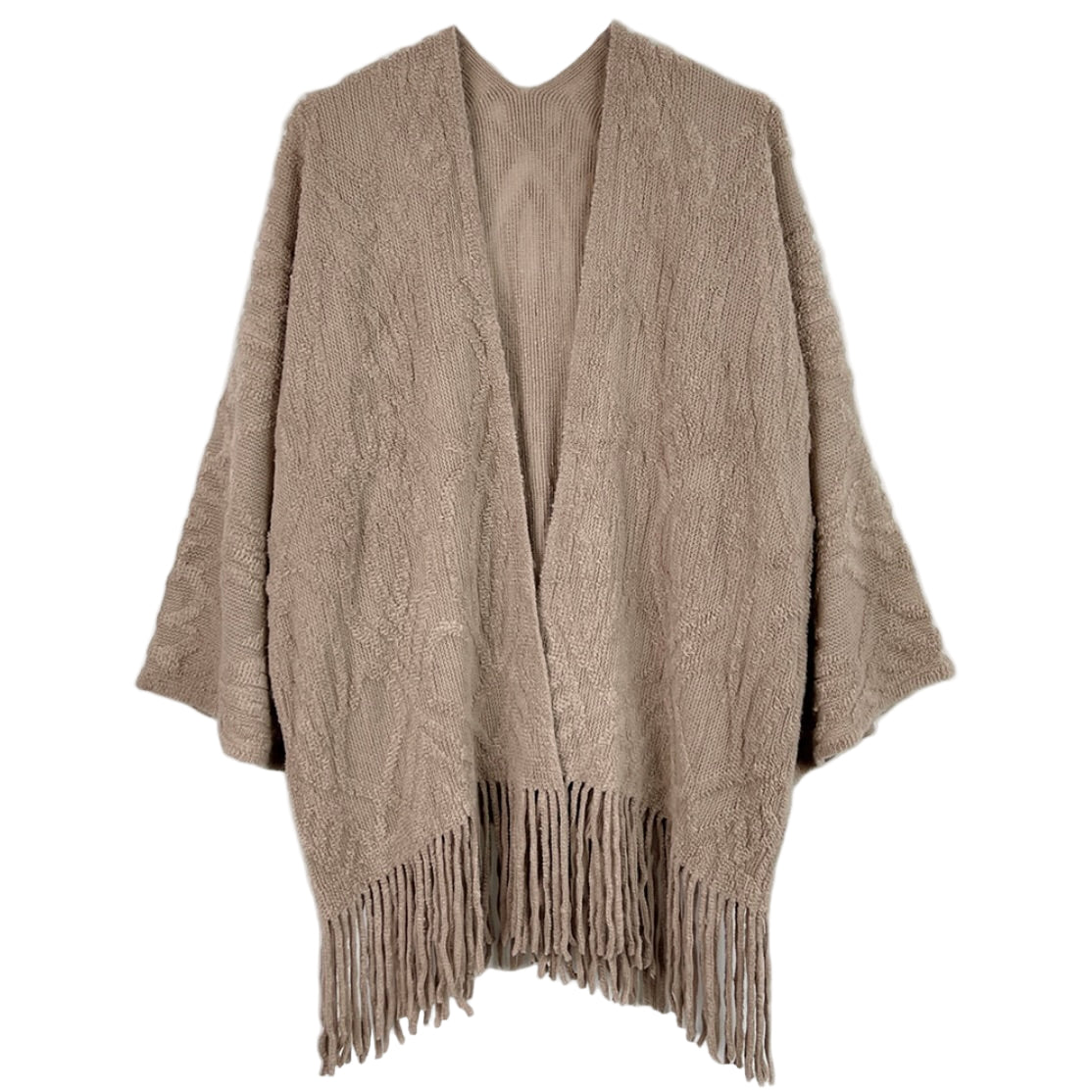 Fringe Wrap Cardigan-ONE SIZE