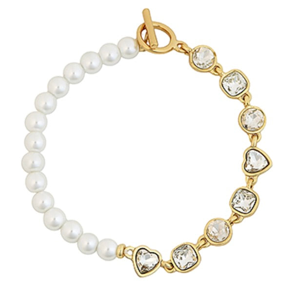 Stone & Pearl Bracelet w/Toggle
