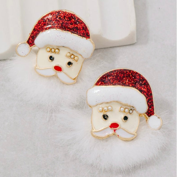 Santa Studs Fluffy Beard