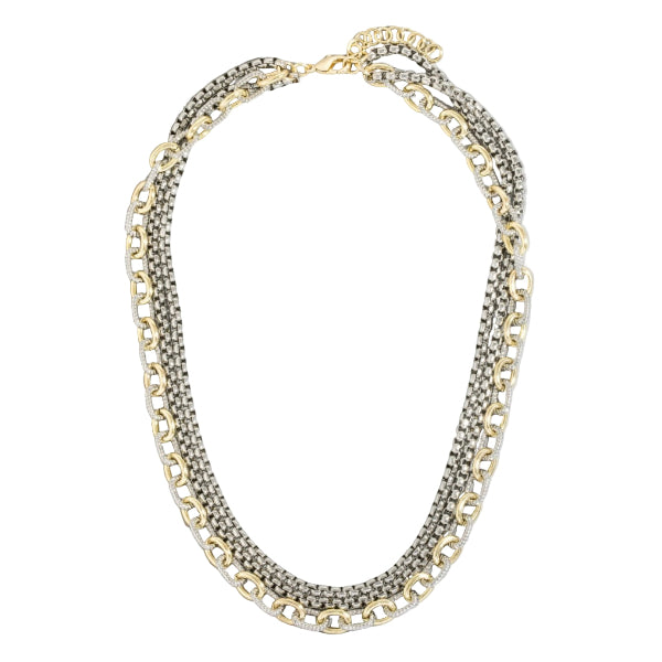 Chain Gang Triple Strand Necklace