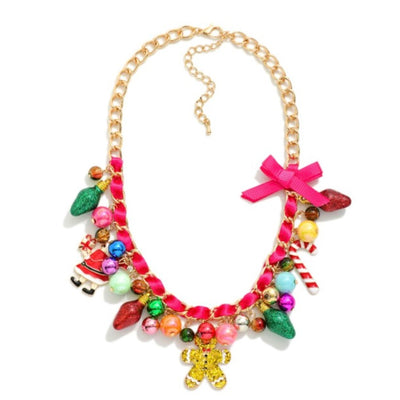 Christmas Chain Link Charm Necklace