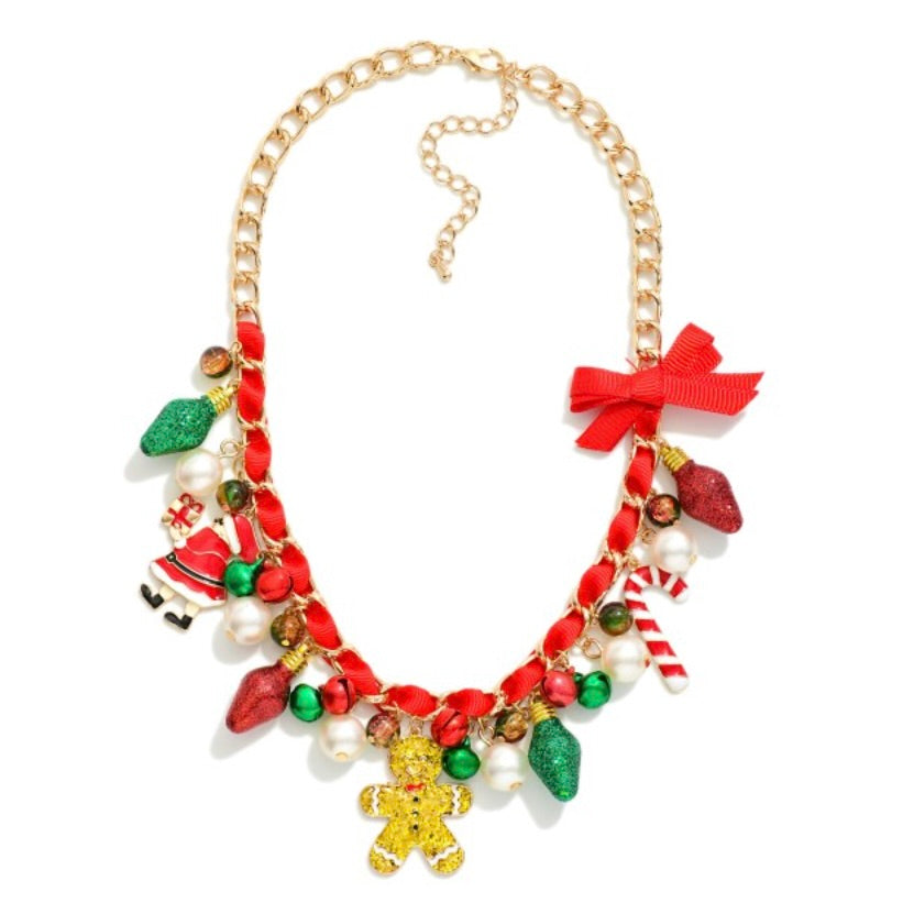 Christmas Chain Link Charm Necklace
