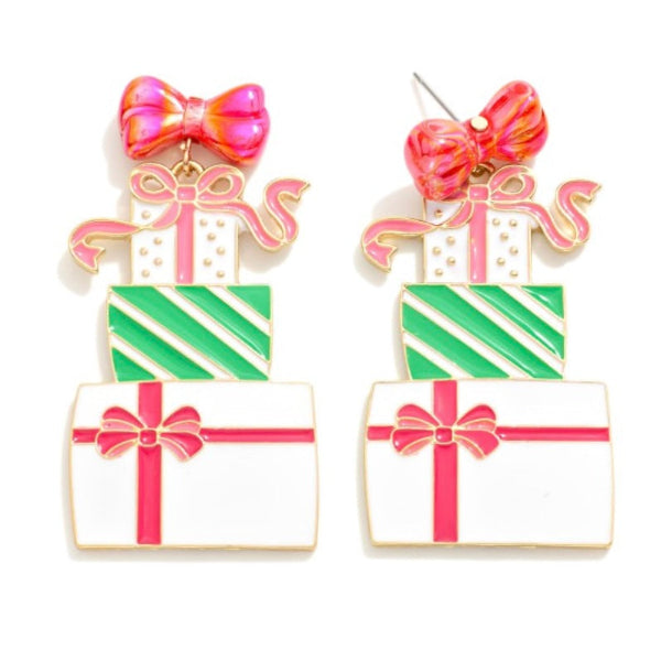 Present Stack Enamel Earrings