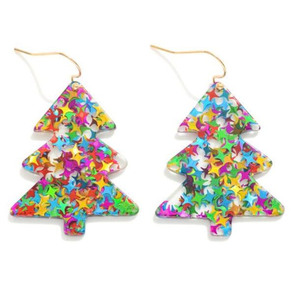 Glitter Tree Earrings