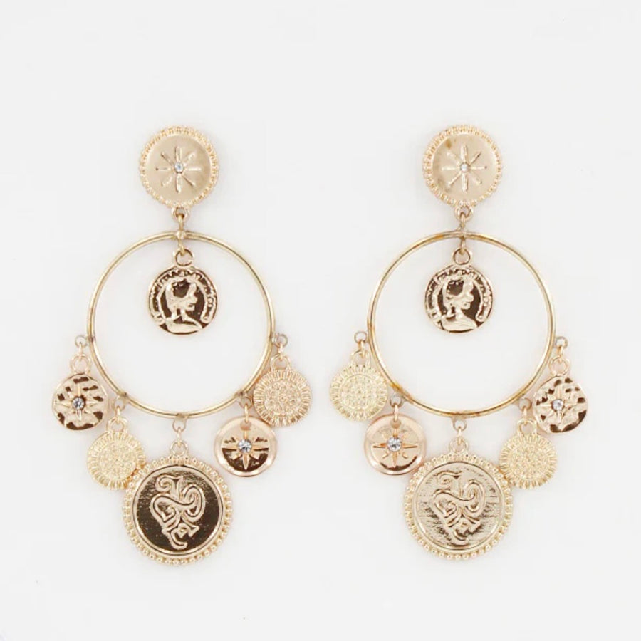 Empire Coin Drop Earrings