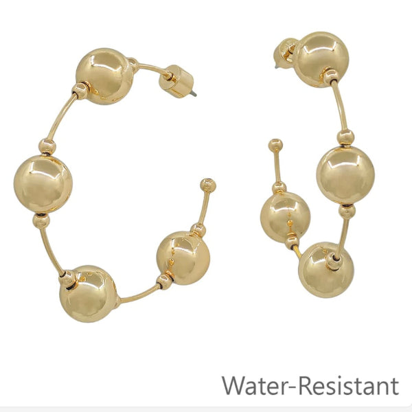 Large Beaded Hoop Earrings