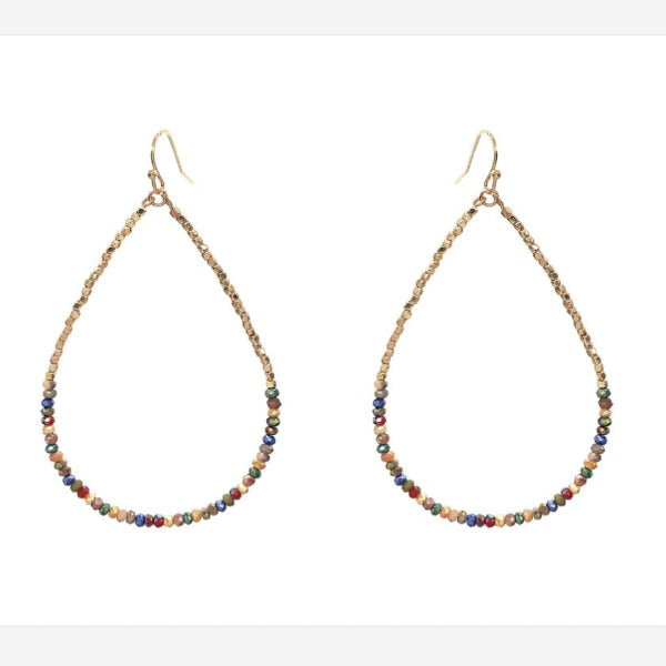 Tiny Rainbow Beaded Drop Earring