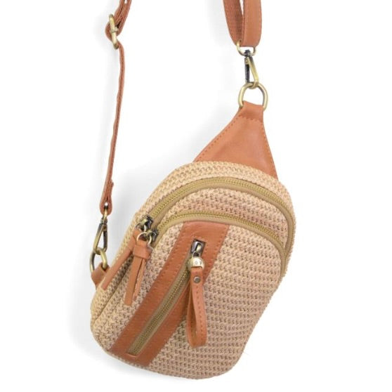 Natural Straw Skyler Sling Bag